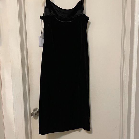1.State Womens Black Velvet Dressy Midi Slip Dress Size Large NWT - Picture 5 of 7